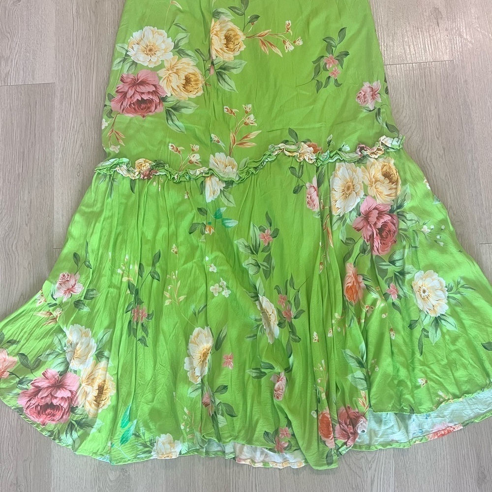 PAPAYA Floral Green Maxi Skirt Size Large - Picture 4 of 13